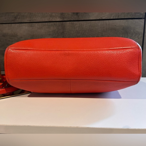 COACH®  Small Kelsey 2- Way Satchel in Pebbled Leather in “Bright Orange.” - Picture 6 of 10
